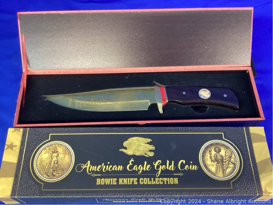 American Eagle Gold Coin Bowie Knife Collection Auction | Shane