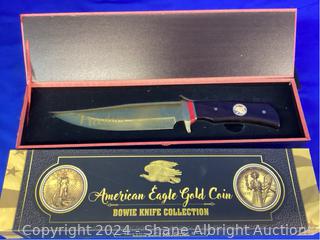 American Eagle Gold Coin Bowie Knife Collection Auction | Shane