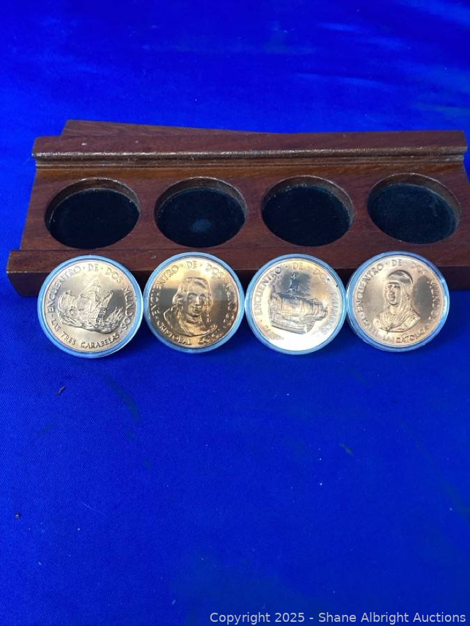 Christopher Columbus 500 year anniversary copper coin set. Auction