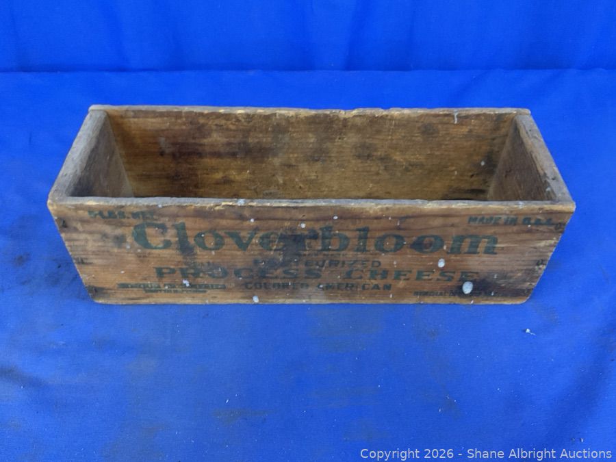 Cloverbloom Processed Cheese Wooden Box Auction | Shane Albright