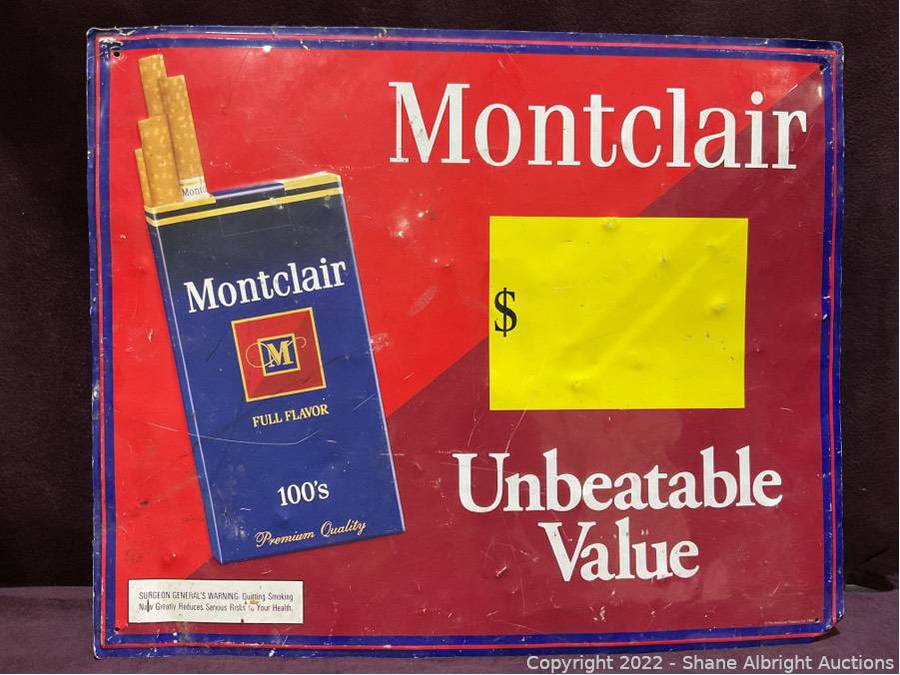 Montclair cigarette metal sign Auction