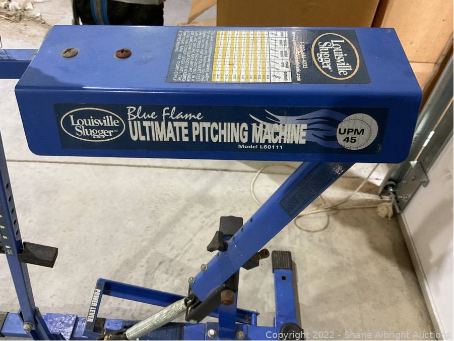 Louisville slugger blue flame ultimate pitching machine model L60111  Auction