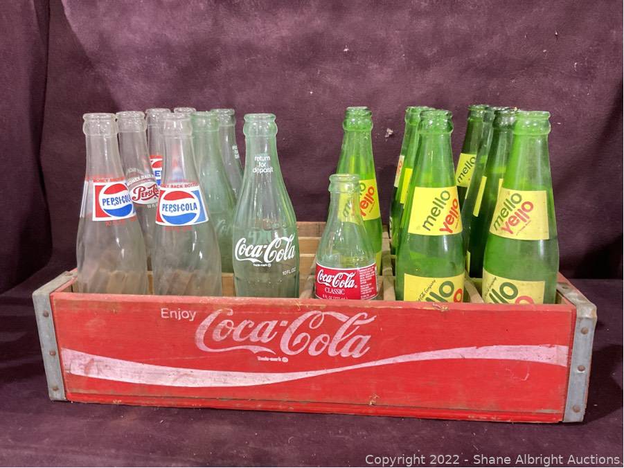 VINTAGE COKE BOTTLES IN WOODEN CASE WITH PAUL 