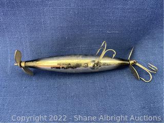 Leurre De Pêche Vintage Heddon Dying Flutter - Topwater - Doré Jaune - Eau Douce - USA