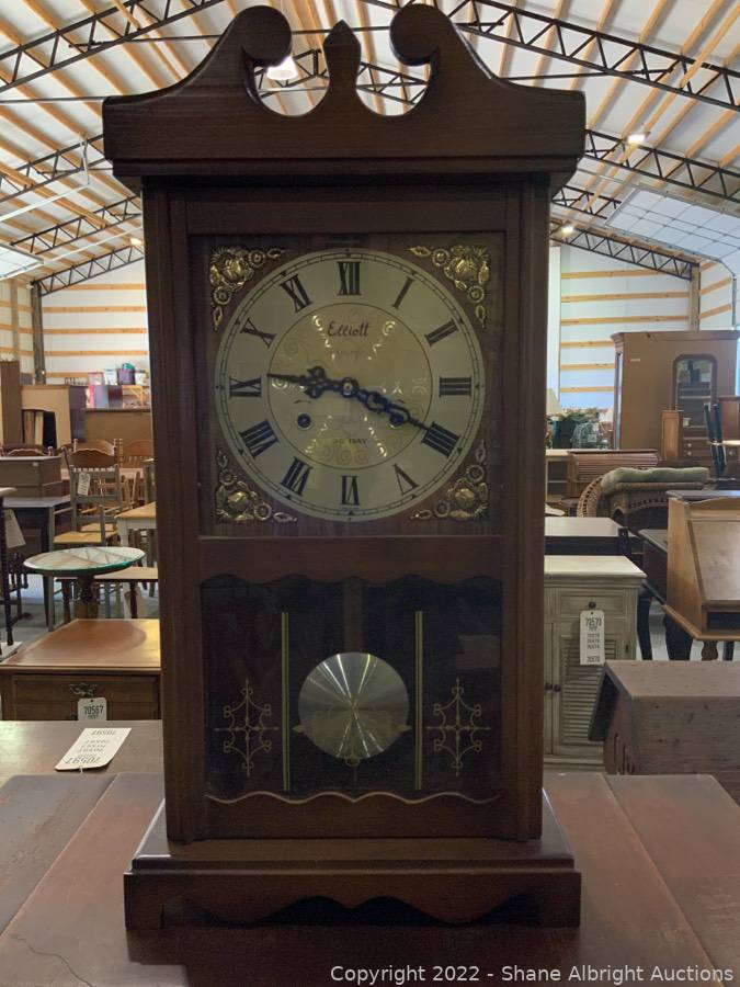 Elliott 36 day pendulum wall clock Auction | Shane Albright Auctions