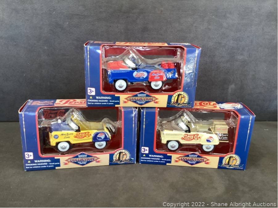 Pepsi-Cola Die Cast Pedal Cars. Set of 3. Auction | Shane Albright
