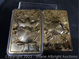 24 carat gold plated pokemon cards 24K Gold-Plated Ingot Set Charizard 1st Edition Gold Pokemon