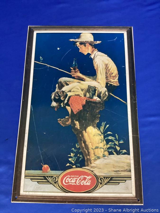 Norman Rockwell Reproduction Coca-Cola Sign Auction