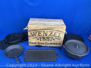 Wendell Cast-iron Cookware Set with Wooden Box Auction | Shane