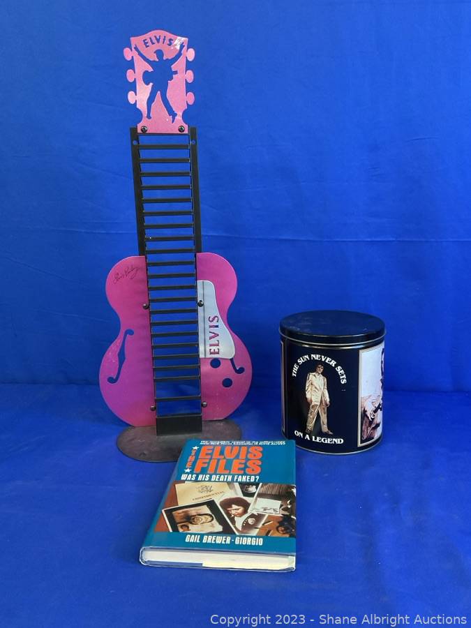 Elvis Presley CD Rack, Tin, and Book “The Elvis Files” Auction 