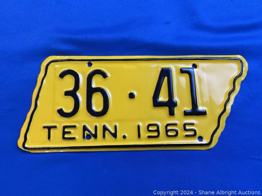 Tennessee 1965 Motorcycle License Plate (refurbished) Auction