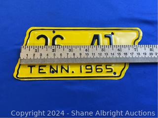 Tennessee 1965 Motorcycle License Plate (refurbished) Auction