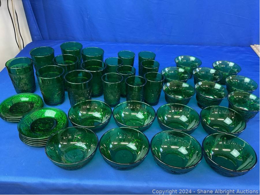 Anchor Hocking Forest Green Glassware. Auction | Shane Albright